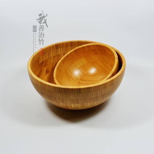 厂家批发天然原竹竹碗沙拉碗竹盆水果盘收纳竹盘日式竹碗外贸定制